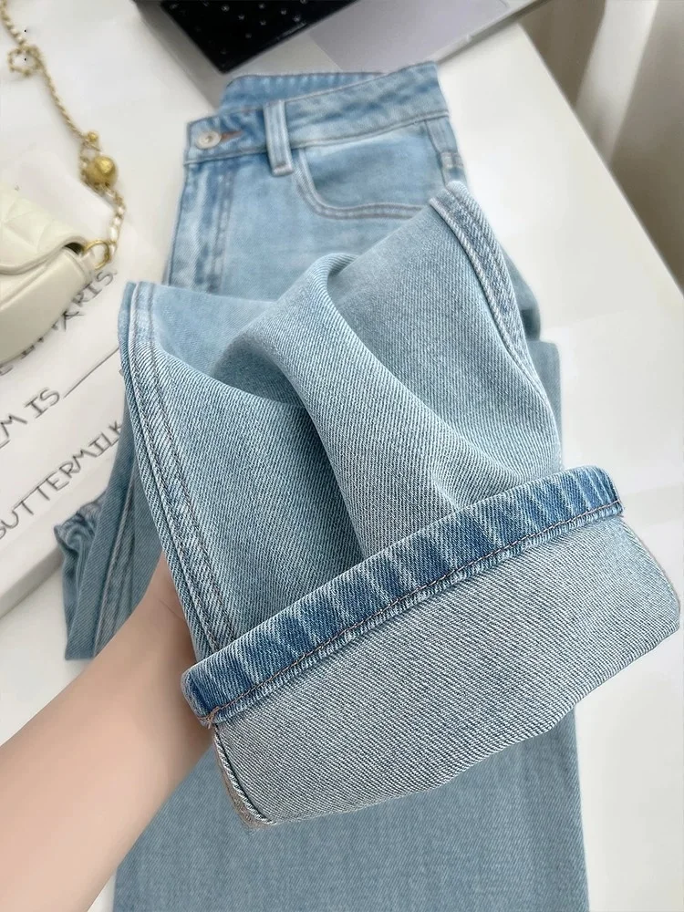 Light Blue Loose Straight Leg Jeans Women's High Waist Slimming Drapey Floor-Length Wide Leg Pants Casual Style
Light Blue Loose Straight Leg Jeans Women's High Waist Slimming Drapey Floor-Length Wide Leg Pants Casual Style