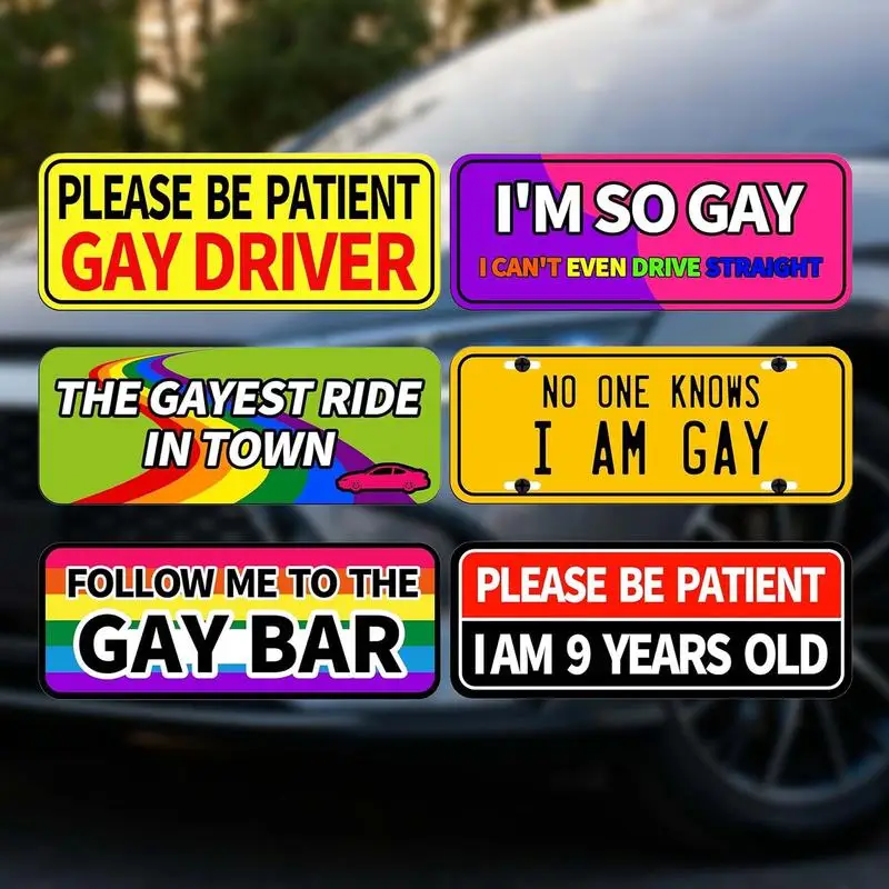 6PCS Funny Gay Car Stickers 9-inch Bumper Stickers Waterproof and Sunproof Self-Adhesive Vinyl Decals Great Gift for Friends
6PCS Funny Gay Car Stickers 9-inch Bumper Stickers Waterproof and Sunproof Self-Adhesive Vinyl Decals Great Gift for Friends