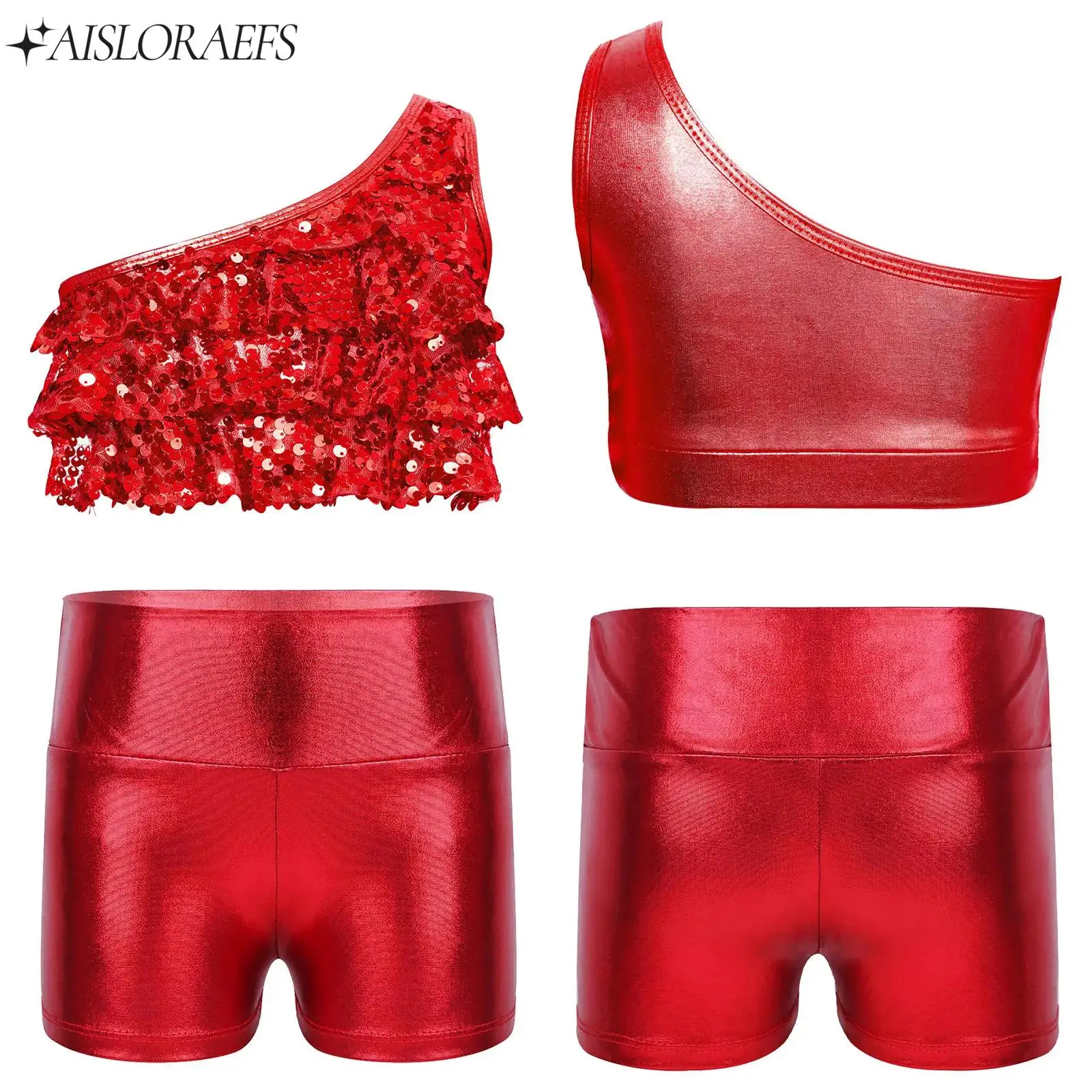 Girls Jazz Dance Skating Dance Performance Costume Sleeveless Sequins One Shoulder Crop Top with Shorts Ballet Gymnastics Outfit
Girls Jazz Dance Skating Dance Performance Costume Sleeveless Sequins One Shoulder Crop Top with Shorts Ballet Gymnastics Outfit
