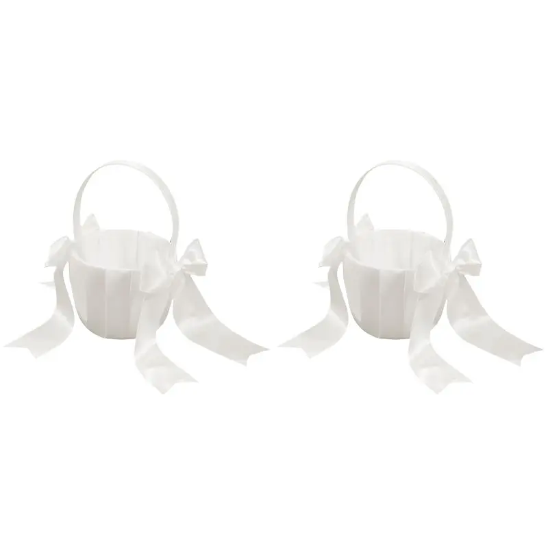 A84E-2Pack White Flower Girl Basket Wedding Basket For Flower Girls Cute Satin Flower Girl Basket
A84E-2Pack White Flower Girl Basket Wedding Basket For Flower Girls Cute Satin Flower Girl Basket