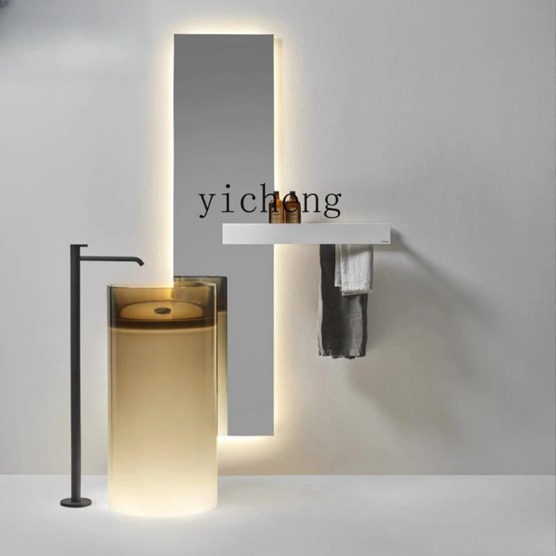 ZC bathroom courtyard wash basin color transparent resin crystal art column basin hand wash
ZC bathroom courtyard wash basin color transparent resin crystal art column basin hand wash