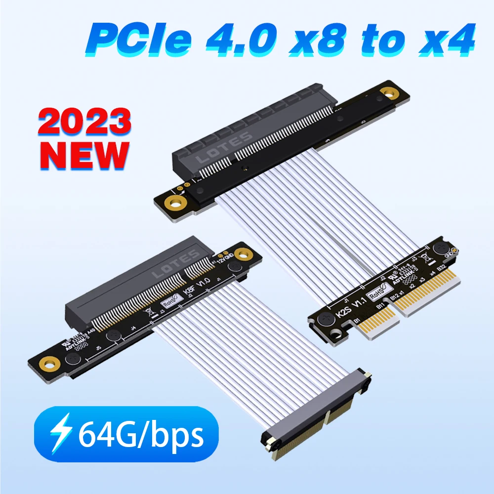 2023 Новый ADT PCI Express X4 до X8, графическая карта, Удлинительный кабель PCI-E 4.0, поддержка RTX3090 RX6800xt Gen4 64G/bps K28SF K28SF-TL
2023 Новый ADT PCI Express X4 до X8, графическая карта, Удлинительный кабель PCI-E 4.0, поддержка RTX3090 RX6800xt Gen4 64G/bps K28SF K28SF-TL
