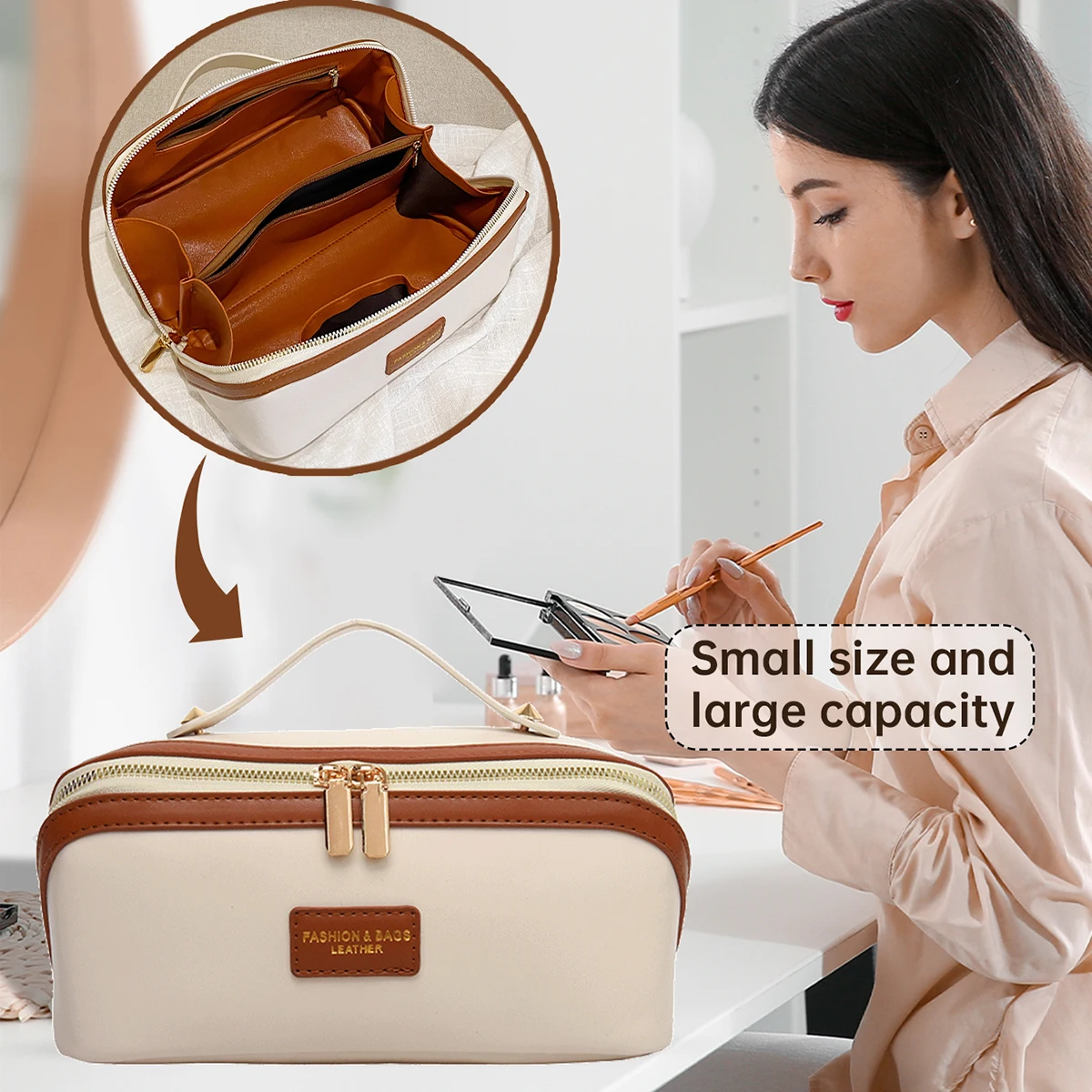 Cosmetic Bag for Women, Large Capacity, Portable, 2026 New Model, Light Luxury, High-End, Trendy Travel Makeup and Toiletry Storage Bag, Gift for Wife
Cosmetic Bag for Women, Large Capacity, Portable, 2026 New Model, Light Luxury, High-End, Trendy Travel Makeup and Toiletry Storage Bag, Gift for Wife