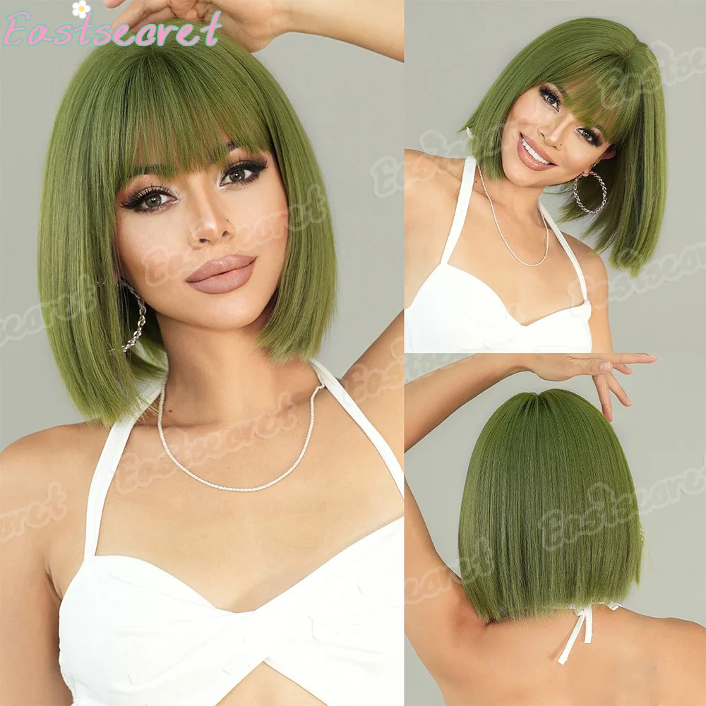 Зеленый короткий боб синтетический парик для женщин с челкой косплей Лолита вечерние термостойкие повседневные натуральные волосы
Зеленый короткий боб синтетический парик для женщин с челкой косплей Лолита вечерние термостойкие повседневные натуральные волосы