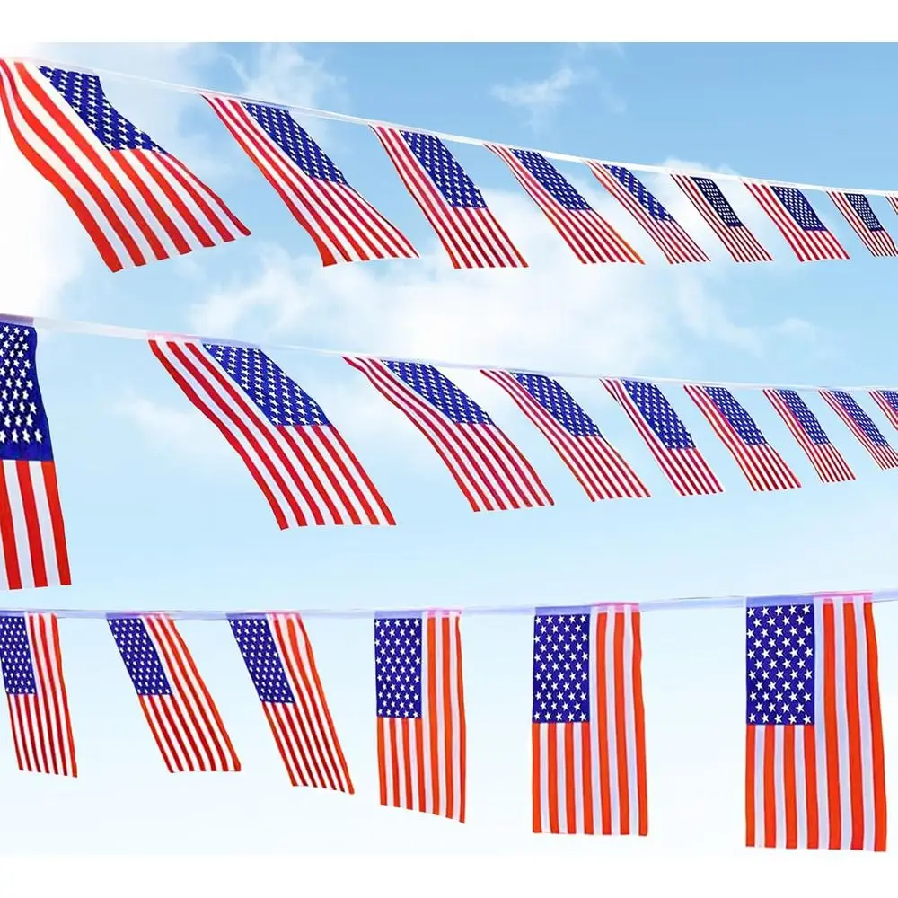 60 Pack Patriotic String Flags for Memorial Day, 4th July, and Independence Day Celebrations - 65ft Outdoor/Indoor Decor
60 Pack Patriotic String Flags for Memorial Day, 4th July, and Independence Day Celebrations - 65ft Outdoor/Indoor Decor