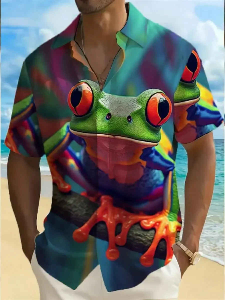 Mens 3D Printed Tropical Frog Hawaiian Shirt Casual Beach Button Up Summer Top
Mens 3D Printed Tropical Frog Hawaiian Shirt Casual Beach Button Up Summer Top
