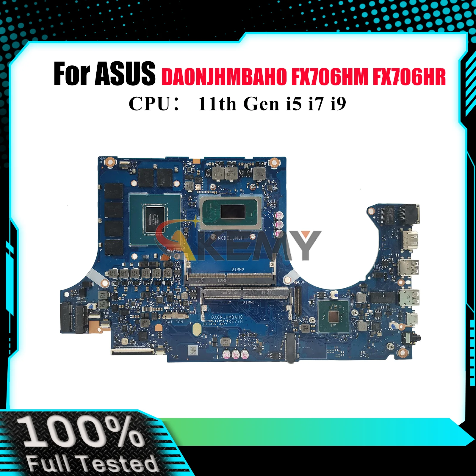 DA0NJHMBAH0 Материнская плата для ноутбука ASUS TUF Gaming FX706HR FX506H FX706HM Материнская плата с 11-го поколения i5 i7 i9 100% тест, ОК, быстрая доставка
DA0NJHMBAH0 Материнская плата для ноутбука ASUS TUF Gaming FX706HR FX506H FX706HM Материнская плата с 11-го поколения i5 i7 i9 100% тест, ОК, быстрая доставка