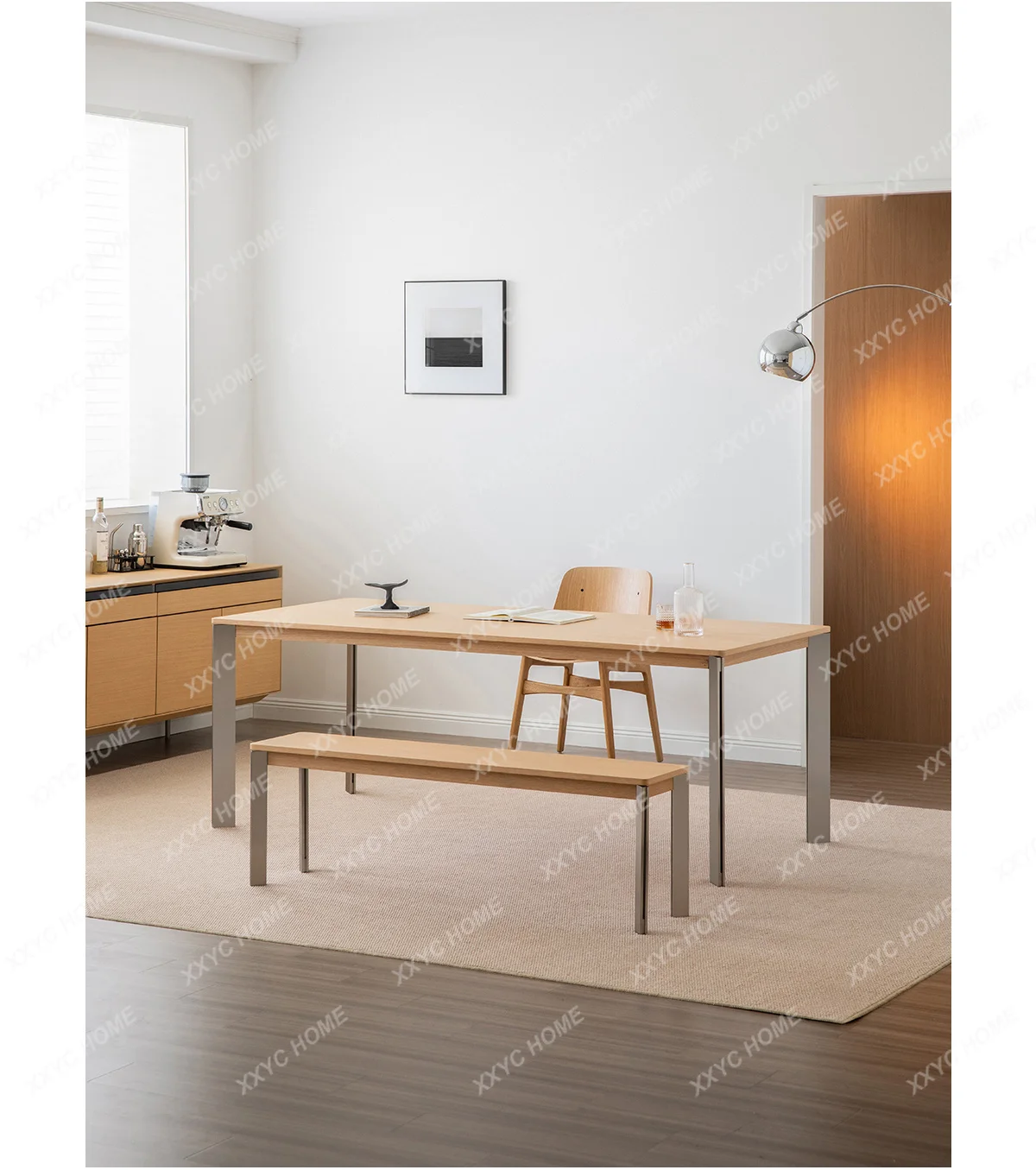 SSJapanese-style solid wood dining table Home dining table Log minimalist large board White oak workbench
SSJapanese-style solid wood dining table Home dining table Log minimalist large board White oak workbench