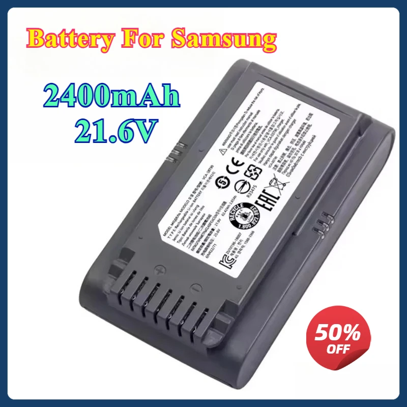21.6V 2400mAh Replacement Vacuum Cleaner Li-ion Battery for Samsung Jet 90/Jet 75 Pet/Jet 75 Cordless Stick Vacuum VCA-SBT90/XAA
21.6V 2400mAh Replacement Vacuum Cleaner Li-ion Battery for Samsung Jet 90/Jet 75 Pet/Jet 75 Cordless Stick Vacuum VCA-SBT90/XAA