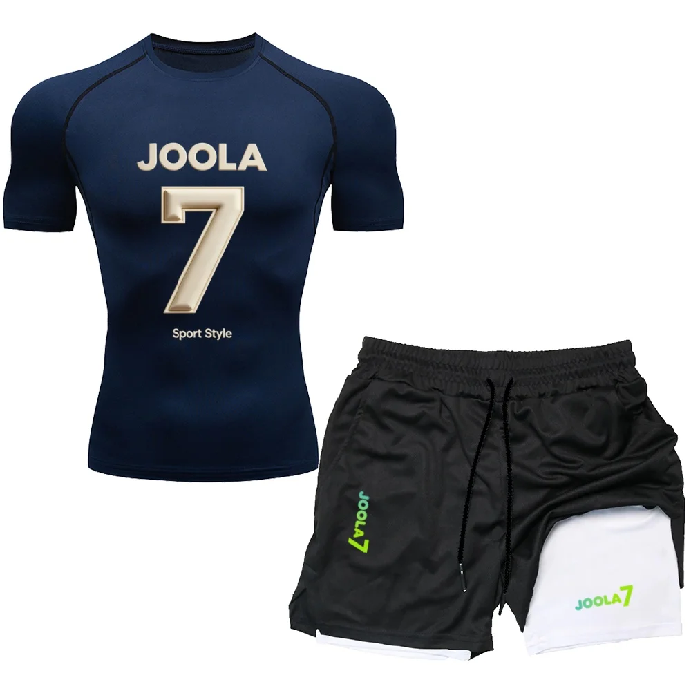 N JOOLA No.7 Print Men's Compression 2PCS Sportswear Set Quick Dry Elastic Gym Running Workout T-Shirt And Shorts
N JOOLA No.7 Print Men's Compression 2PCS Sportswear Set Quick Dry Elastic Gym Running Workout T-Shirt And Shorts