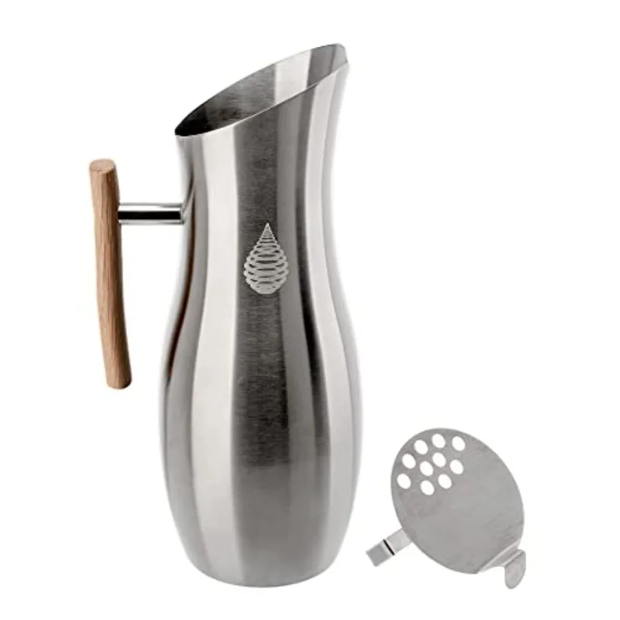 Invigorated Living Stainless Steel Water Pitcher with Lid Ice Guard Wooden Handle Ideal for Cold and Fruit Infused Water No Fil
Invigorated Living Stainless Steel Water Pitcher with Lid Ice Guard Wooden Handle Ideal for Cold and Fruit Infused Water No Fil