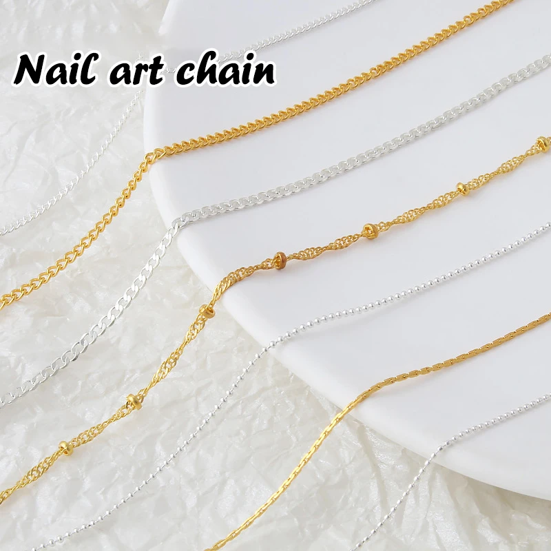 Nail Chains Gold Silver Nail Stone Beads 50cm Decor 3D Metal Steel Ball Metal Punk Style Nail Decoration Nail Jewelry Nail Charm
Nail Chains Gold Silver Nail Stone Beads 50cm Decor 3D Metal Steel Ball Metal Punk Style Nail Decoration Nail Jewelry Nail Charm