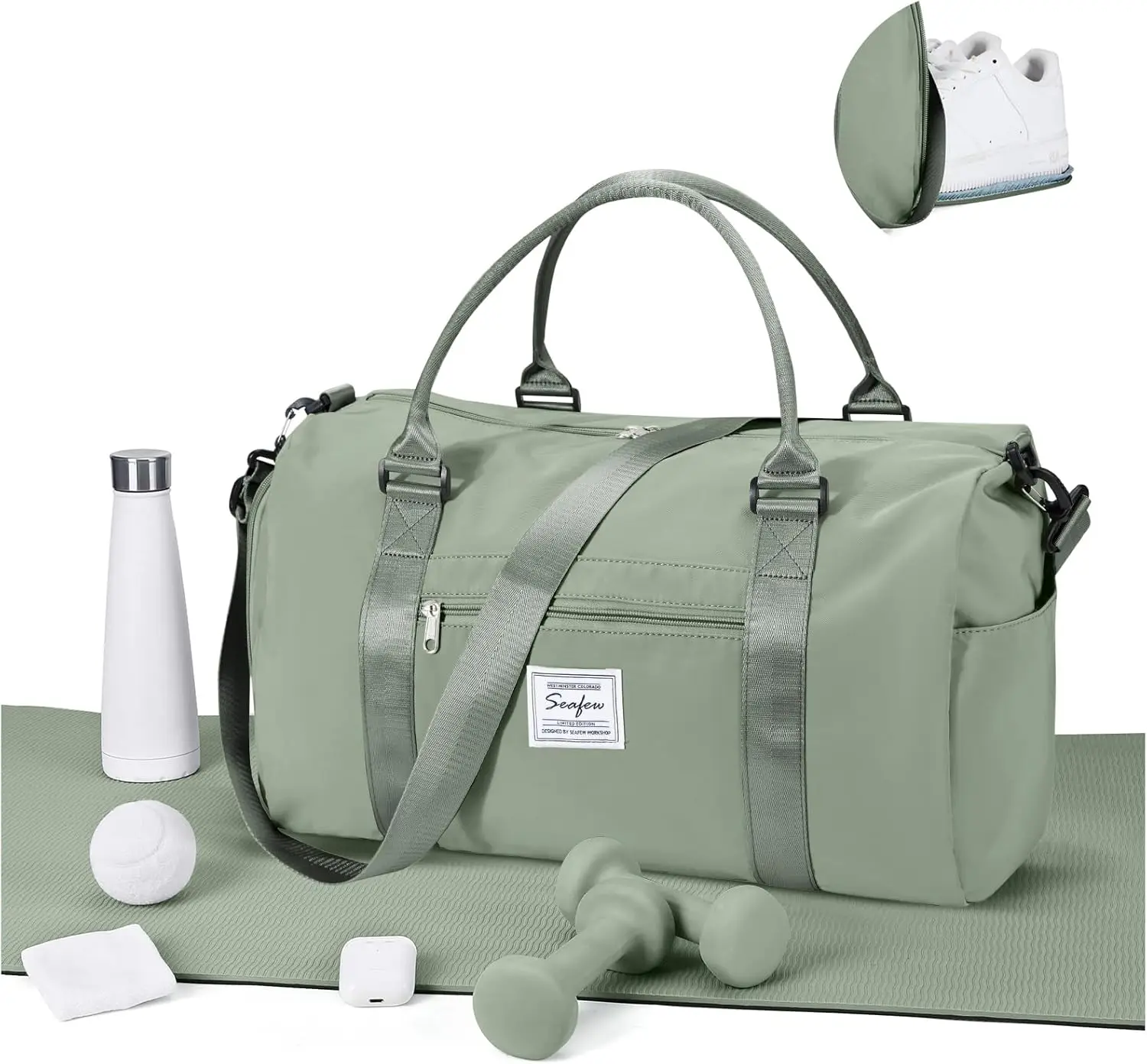 Gym Bags for Women Men with Shoes Compartment,Sports Duffle Bags Personal item travel Duffel Tote Bag Small Carry on Weekender Overnight Bag Workout Dance Bags Hospital Holdalls Grey Green
Gym Bags for Women Men with Shoes Compartment,Sports Duffle Bags Personal item travel Duffel Tote Bag Small Carry on Weekender Overnight Bag Workout Dance Bags Hospital Holdalls Grey Green