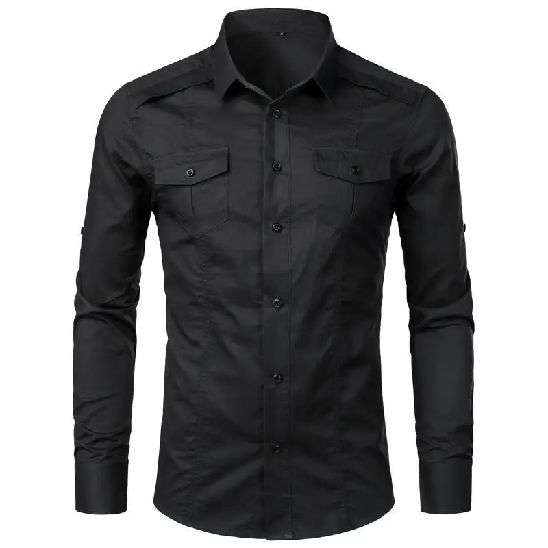 Black Cargo Shirt Men Long Sleeve Military Style Tactical Work Shirts Mens Cotton Casual Comfortable Travel Chemise Homme M-2Xl
Black Cargo Shirt Men Long Sleeve Military Style Tactical Work Shirts Mens Cotton Casual Comfortable Travel Chemise Homme M-2Xl