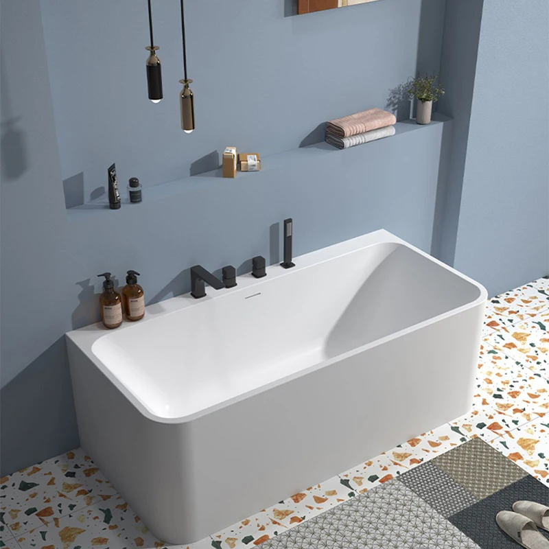 Hotel Natural Stone Solid Surface Soaking Marble square Standing Bathtub with Tub Faucet
Hotel Natural Stone Solid Surface Soaking Marble square Standing Bathtub with Tub Faucet