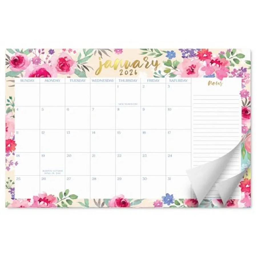 SandO Watercolor Floral 2026 Large Desk Calendar - Tear-Away Table Calendar through December 2026 - Desktop Blotter - Academic
SandO Watercolor Floral 2026 Large Desk Calendar - Tear-Away Table Calendar through December 2026 - Desktop Blotter - Academic