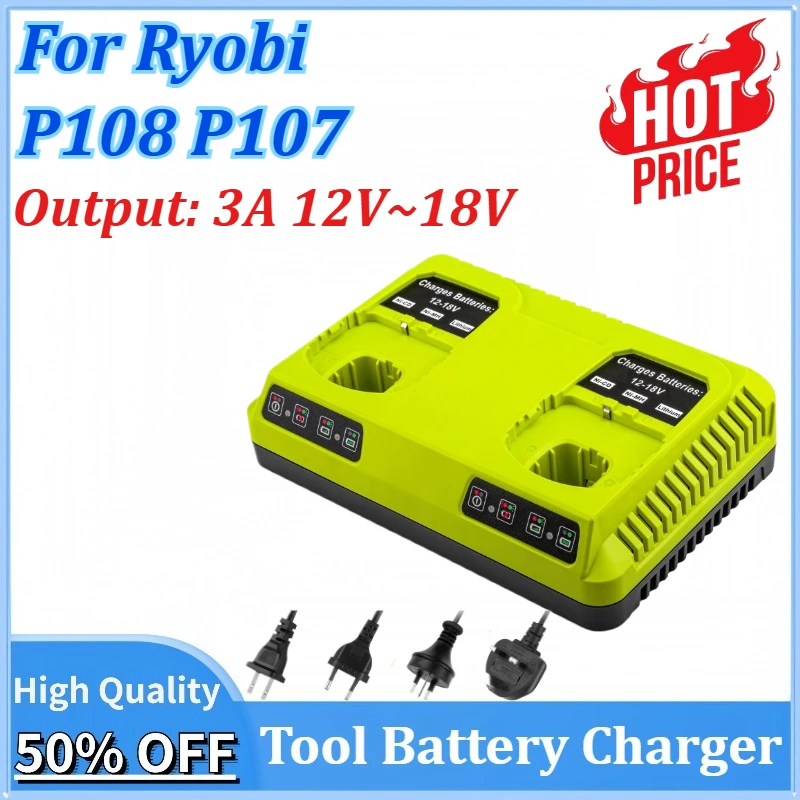 For Ryobi battery Li-ion Ni-CD Ni-MH P108 P107 For Ryobi one+ Battery Double Charger P117 130W 3A 12V~18V Newest High quality
For Ryobi battery Li-ion Ni-CD Ni-MH P108 P107 For Ryobi one+ Battery Double Charger P117 130W 3A 12V~18V Newest High quality