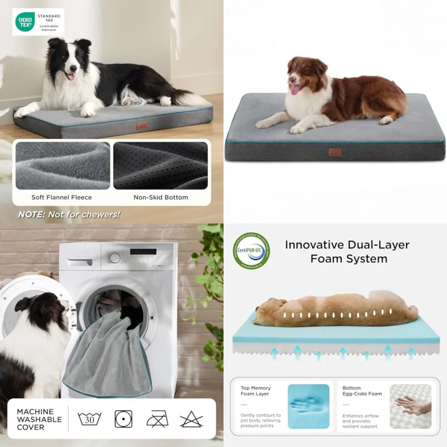 Memory Foam Dog Beds Large Sized Dog - Orthopedic Pet Beds for Crate with Removable Washable Cover and Nonskid Bottom, Plush Fl
Memory Foam Dog Beds Large Sized Dog - Orthopedic Pet Beds for Crate with Removable Washable Cover and Nonskid Bottom, Plush Fl