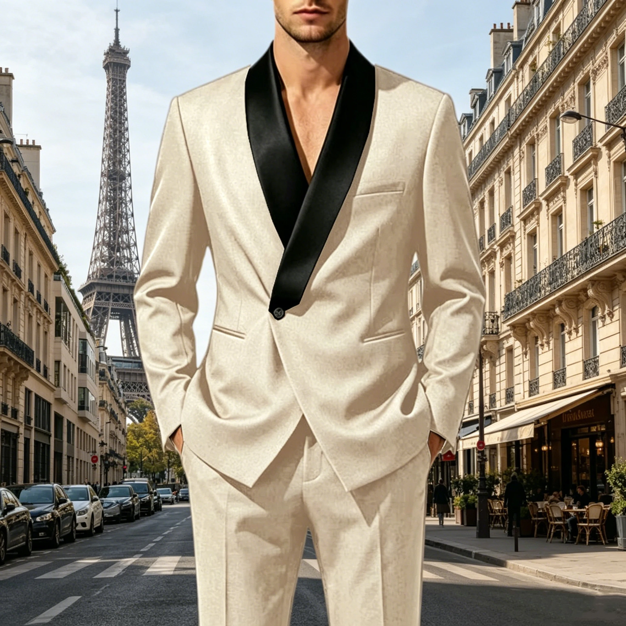 Men's Tuxedo Suit with Black Satin Shawl Lapel Slim Fit 2-Piece Suit Jacket & Pants Business Casual Blazer Trousers for Wedding
Men's Tuxedo Suit with Black Satin Shawl Lapel Slim Fit 2-Piece Suit Jacket & Pants Business Casual Blazer Trousers for Wedding