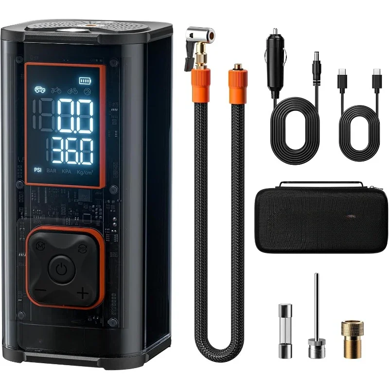 HOME.12000mAh&150PSI Heav cylinder 58LPM Fast Air ires,3.5'' LED Display,20'' Hose,Air Compressor for Car,Pickup Truck,Bike
HOME.12000mAh&150PSI Heav cylinder 58LPM Fast Air ires,3.5'' LED Display,20'' Hose,Air Compressor for Car,Pickup Truck,Bike