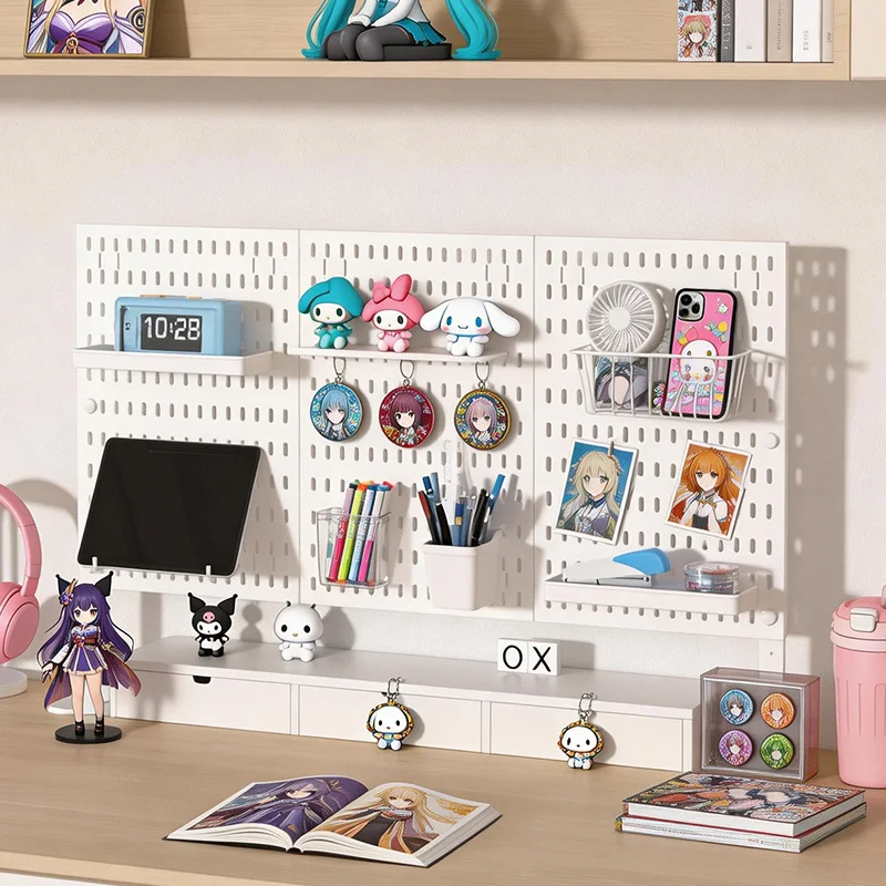 Drill Free Desktop Pegboard Hooks Shelf Organizer For Anime Gaming Desk Figure Keychain Badge Stationery Fan Display
Drill Free Desktop Pegboard Hooks Shelf Organizer For Anime Gaming Desk Figure Keychain Badge Stationery Fan Display