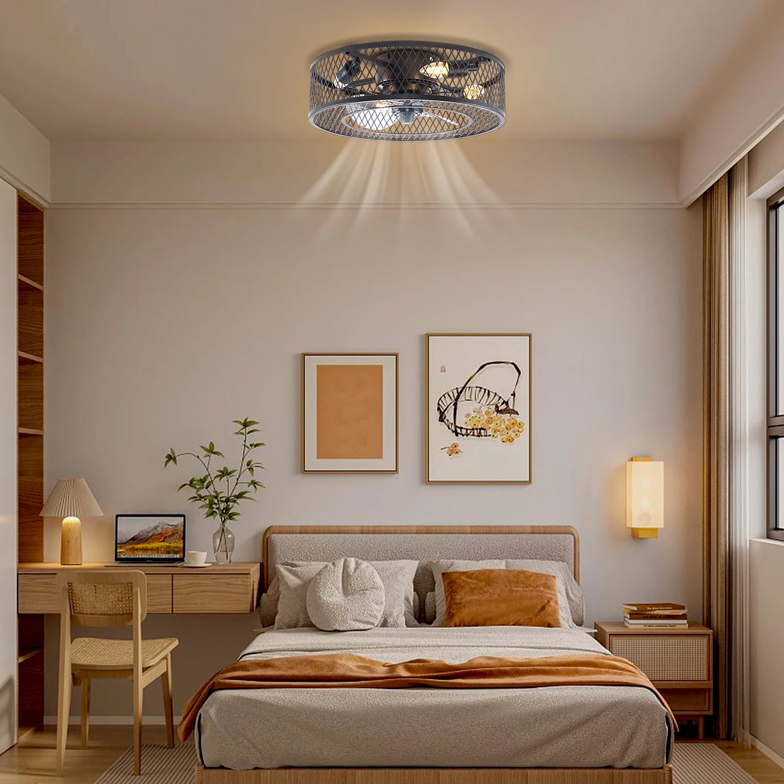 18" Low Profile Ceiling Fan with LED Light Kit, Remote Control, E26/E27 Socket, Timer & 3 Fan Speeds, Covers Up to 161 Sq Ft for Home Office Bedroom
18" Low Profile Ceiling Fan with LED Light Kit, Remote Control, E26/E27 Socket, Timer & 3 Fan Speeds, Covers Up to 161 Sq Ft for Home Office Bedroom