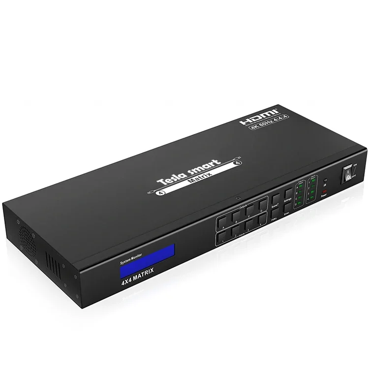 Матрица HDMI 4x4 4k HDCP 2,2 ЖК-дисплей Smart EDID Ultra HD 4 в 4 выхода 4K60 Гц HDMI-матрица с аудиопортом L/R
Матрица HDMI 4x4 4k HDCP 2,2 ЖК-дисплей Smart EDID Ultra HD 4 в 4 выхода 4K60 Гц HDMI-матрица с аудиопортом L/R