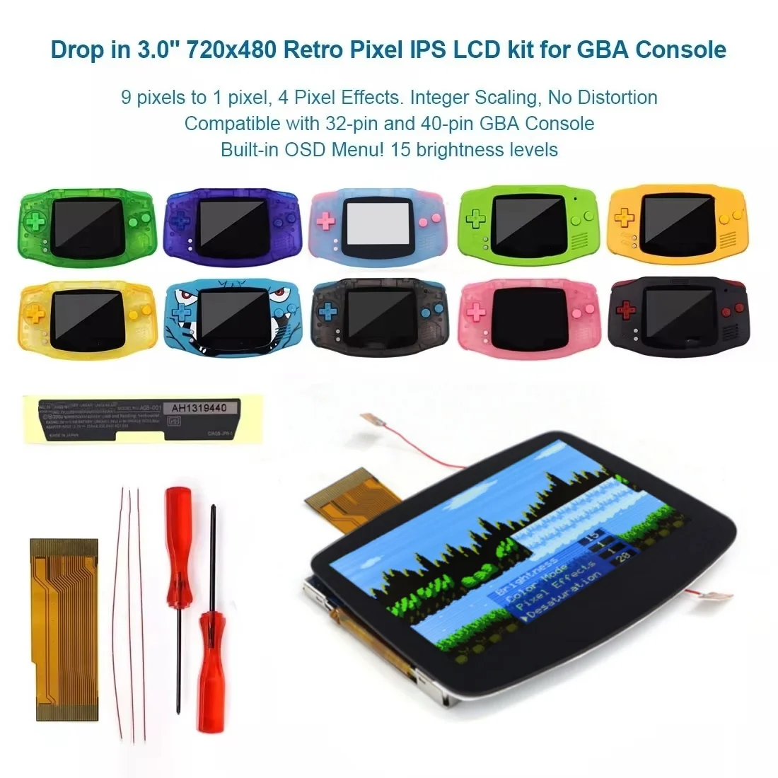 3,0-дюймовый GBA V5 предварительно ламинированный 720x480 HD IPS ЖК-подсветка высокой яркости ретро пиксельное сенсорное управление для Game Boy Advance GBA
3,0-дюймовый GBA V5 предварительно ламинированный 720x480 HD IPS ЖК-подсветка высокой яркости ретро пиксельное сенсорное управление для Game Boy Advance GBA