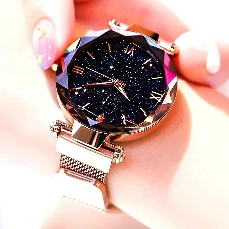 Womens Fashion Starry Sky Watches Magnet Buckle Mesh Belt Diamond Quartz Watch Women Dress Clock
Womens Fashion Starry Sky Watches Magnet Buckle Mesh Belt Diamond Quartz Watch Women Dress Clock