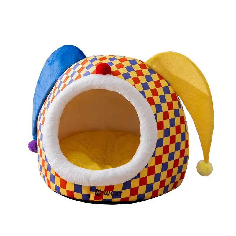 Jester Cat Cave Bed Halloween Clown House Warm Plush Enclosed Winter Nest Cozy Washable Removable Cushion Non Slip Bottom Indoor
Jester Cat Cave Bed Halloween Clown House Warm Plush Enclosed Winter Nest Cozy Washable Removable Cushion Non Slip Bottom Indoor