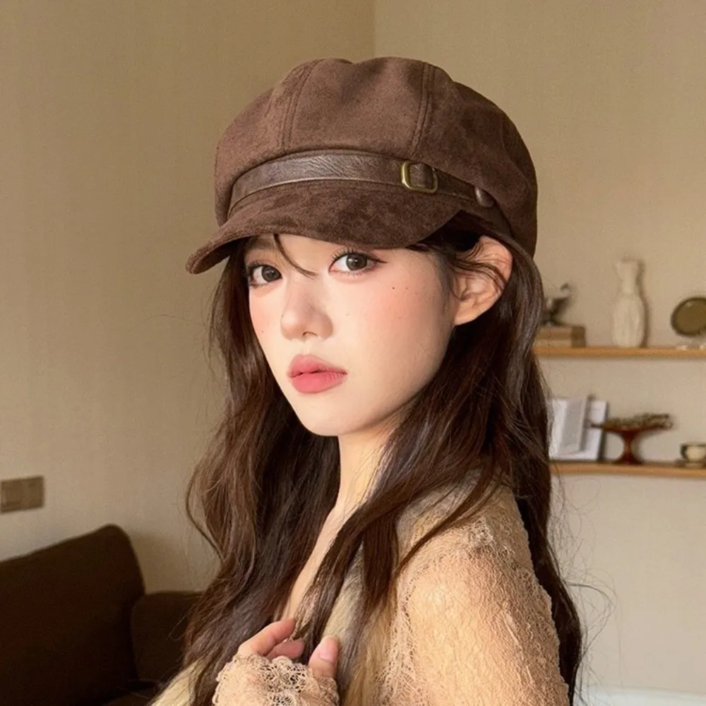 Fashion Warm Suede Berets Flat Top Solid Color Women Octagonal Hat Windproof Korean Style Artist Hat Daily
Fashion Warm Suede Berets Flat Top Solid Color Women Octagonal Hat Windproof Korean Style Artist Hat Daily