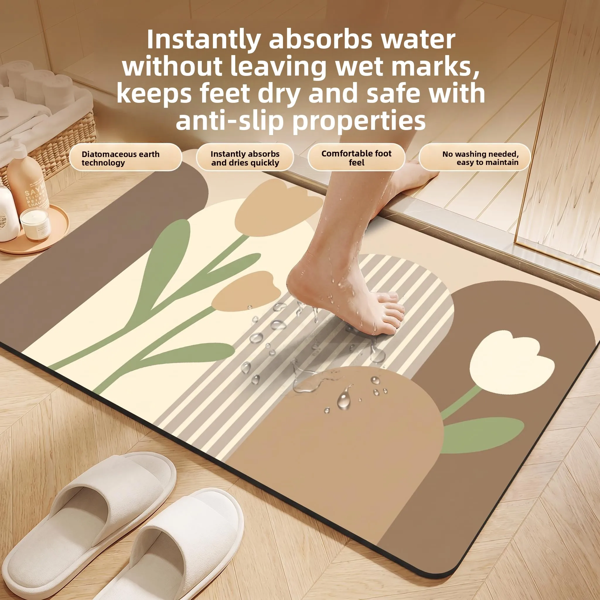 Bathroom Entrance Doormat Quick Dry Anti Slip Silica Clay Mat Household Floor Mat Dust Removal Square Finished Product
Bathroom Entrance Doormat Quick Dry Anti Slip Silica Clay Mat Household Floor Mat Dust Removal Square Finished Product