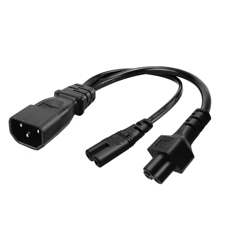 IEC320 C14 to IEC320 C5+IEC320 C7 AC-Power Adapter Cable, 3 Terminals Male to Female Power Connector Cord Wire
IEC320 C14 to IEC320 C5+IEC320 C7 AC-Power Adapter Cable, 3 Terminals Male to Female Power Connector Cord Wire