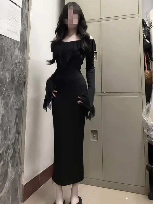 Ele Long Sve Bell Sve Dr High Waist Slim Fit A-Line Skirt Bell Bot Pure Desire Lace Trim Winter Sexy Slimmin...
Ele Long Sve Bell Sve Dr High Waist Slim Fit A-Line Skirt Bell Bot Pure Desire Lace Trim Winter Sexy Slimmin...