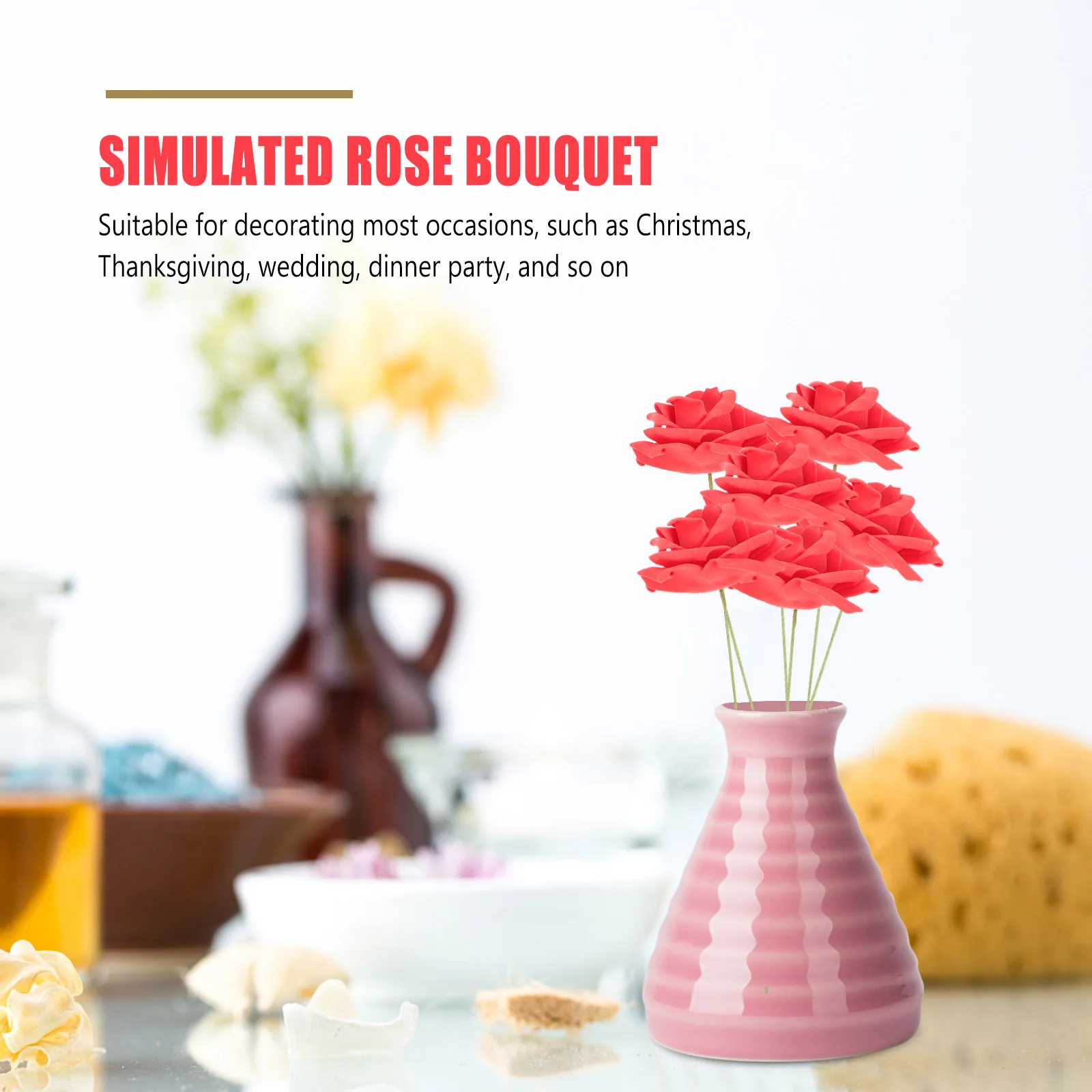 50pcs Artificial Rose Bouquet Pink FoamRoses Branch Decor Wedding H made DIY Flowers ElegantFlower Arrangement
50pcs Artificial Rose Bouquet Pink FoamRoses Branch Decor Wedding H made DIY Flowers ElegantFlower Arrangement
