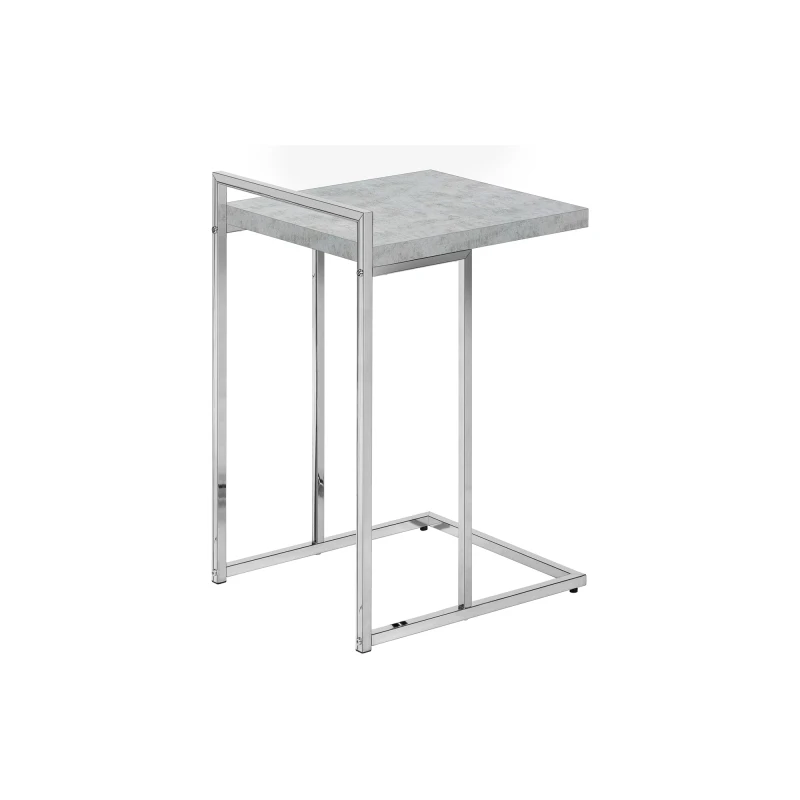 Accent Table, C-shaped, End, Side, Snack, Living Room, Bedroom, Grey Laminate, Chrome Metal, Contemporary, Modern
Accent Table, C-shaped, End, Side, Snack, Living Room, Bedroom, Grey Laminate, Chrome Metal, Contemporary, Modern