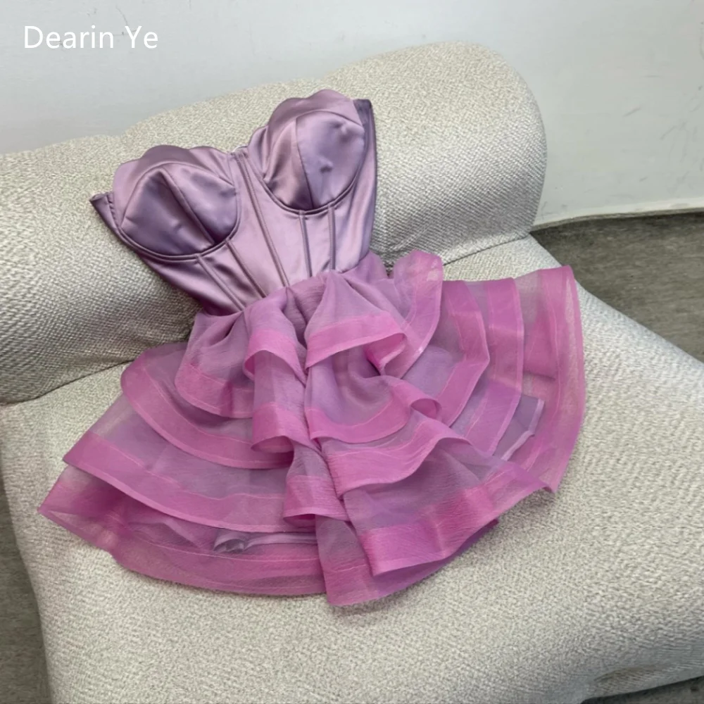 Customized Saudi Arabia Formal Dress Evening Dearin Strapless Ball Gown Mini Length Skirts Open Back Layered Tulle Sleeveless Be
Customized Saudi Arabia Formal Dress Evening Dearin Strapless Ball Gown Mini Length Skirts Open Back Layered Tulle Sleeveless Be
