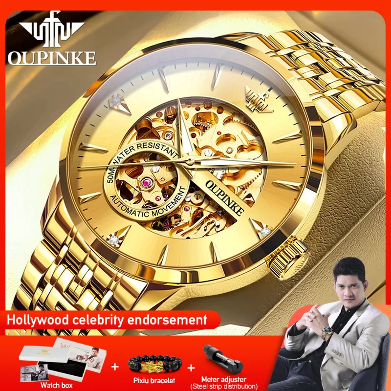 OUPINKE 3308 Mens Watch Original Luxury Automatic Mechanical Watch Movement Waterproof Luminous Skeleton Stainless Steel Watch
OUPINKE 3308 Mens Watch Original Luxury Automatic Mechanical Watch Movement Waterproof Luminous Skeleton Stainless Steel Watch