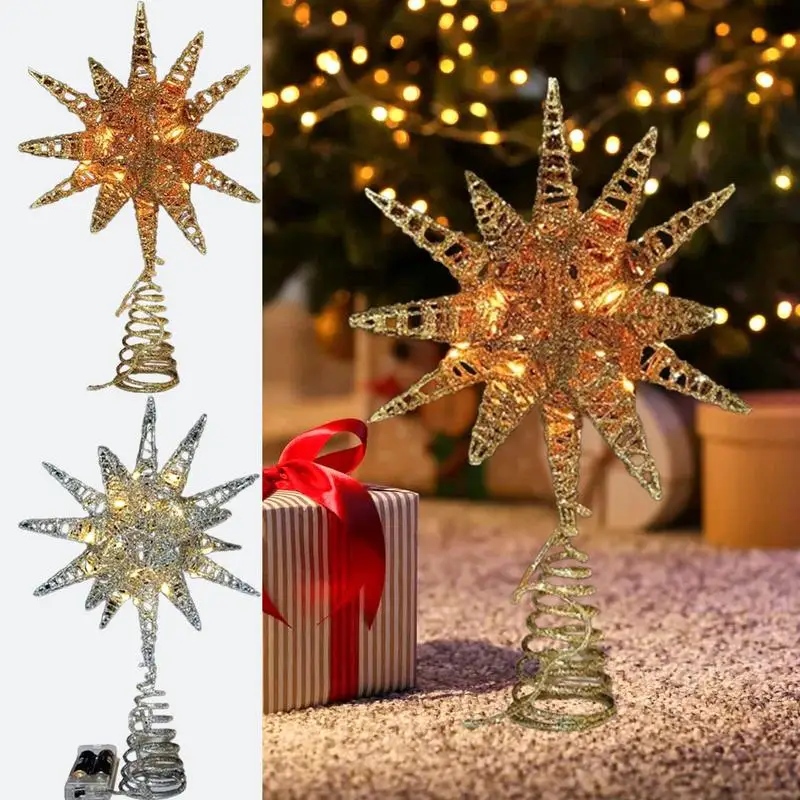 2024 Christmas tree top star decoration gold and silver iron five-pointed star glittering home holiday Christmas decoration
2024 Christmas tree top star decoration gold and silver iron five-pointed star glittering home holiday Christmas decoration