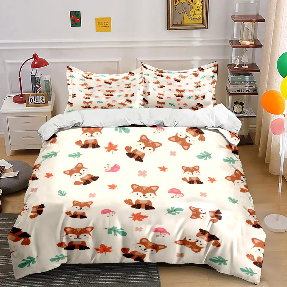 3Pcs Cute Autumn Fox Maple Leaf Duvet Cover Set, Fall Forest Toddler Nursery Bedding Single Double King Queen, Gift
3Pcs Cute Autumn Fox Maple Leaf Duvet Cover Set, Fall Forest Toddler Nursery Bedding Single Double King Queen, Gift