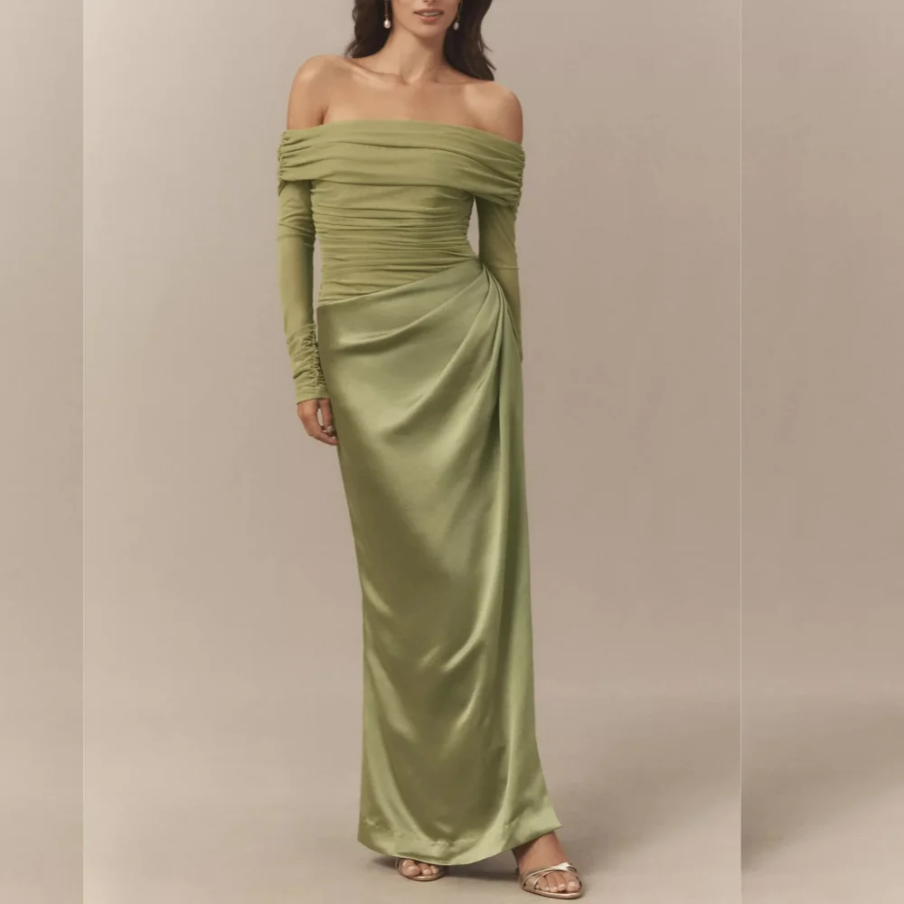 Customized Party Dresses Pleat Off-the-shoulder Simple Long Dresses Elegant Evening Dresses Modern Style
Customized Party Dresses Pleat Off-the-shoulder Simple Long Dresses Elegant Evening Dresses Modern Style