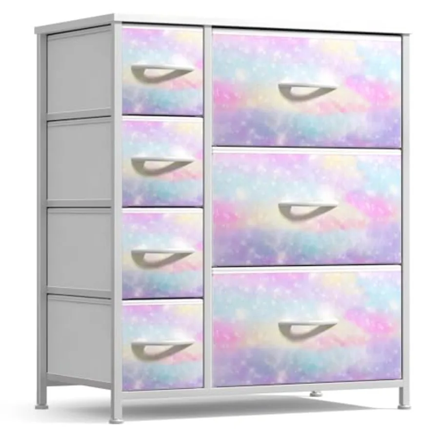 Dresser with 7 Drawers - Storage Chest Organizer with Steel Frame Wood Top and Handles Tie-Dye Fabric Bins for Clothes - Wide F
Dresser with 7 Drawers - Storage Chest Organizer with Steel Frame Wood Top and Handles Tie-Dye Fabric Bins for Clothes - Wide F