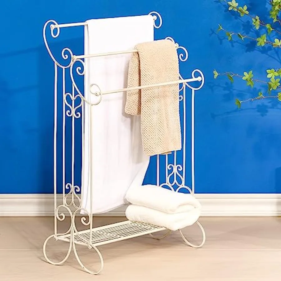 Standing Metal Towel Organizer and Drying Rack with Shelf - Freestanding for Bath, Hand and Wash Towels
Standing Metal Towel Organizer and Drying Rack with Shelf - Freestanding for Bath, Hand and Wash Towels