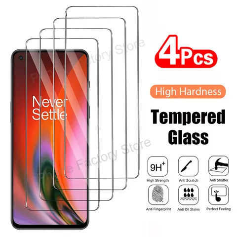 Protecteur d'écran pour Oneplus Nord 2 2T N10 N20 N30 N100 N300 CE 2 3 Lite, 4 pièces, verre trempé pour Oneplus 10T 10R 9 RT 8T 7