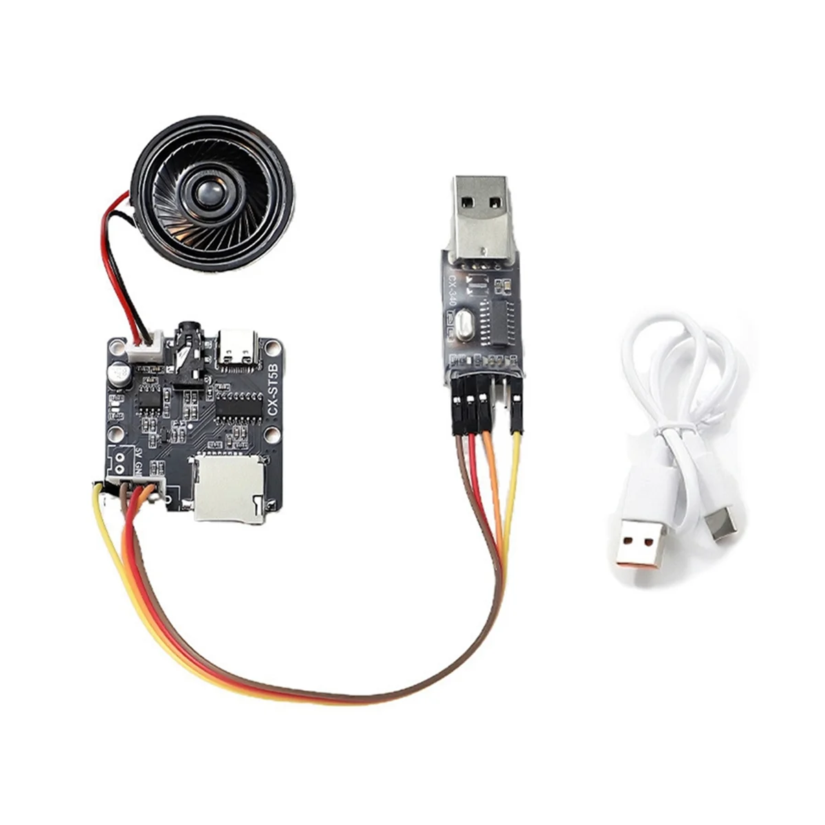 CCDD CX-ST5B Serial Port MP3 Voice Chip Module Voice Broadcast Custom Audio Module Single Chip Control Triggers Audio Kit
CCDD CX-ST5B Serial Port MP3 Voice Chip Module Voice Broadcast Custom Audio Module Single Chip Control Triggers Audio Kit
