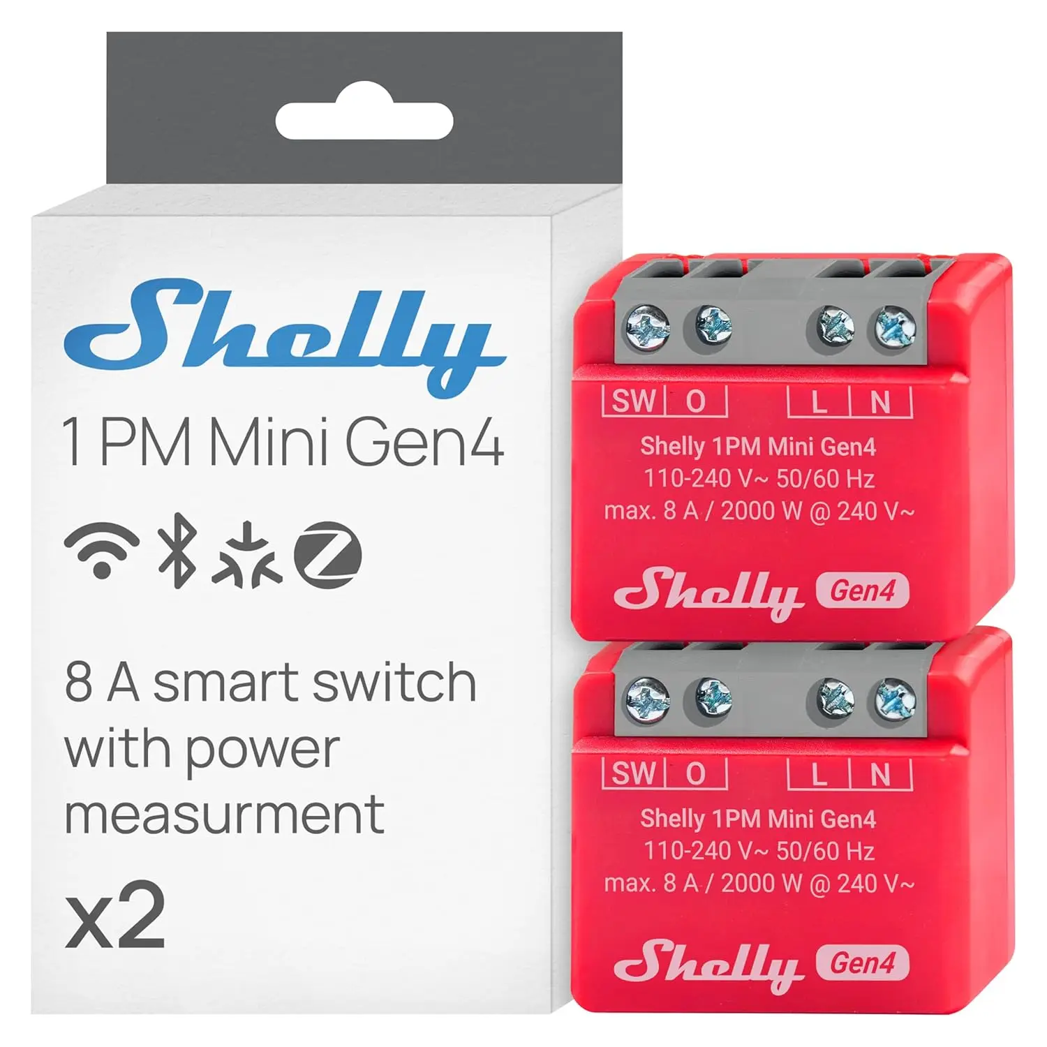 Shelly 1PM Mini Gen4 | Wi-Fi, Zigbee, Matter Smart Relay Switch With Power Metering, 1-Channel 8A | Home Automation | Alexa, Sma
Shelly 1PM Mini Gen4 | Wi-Fi, Zigbee, Matter Smart Relay Switch With Power Metering, 1-Channel 8A | Home Automation | Alexa, Sma