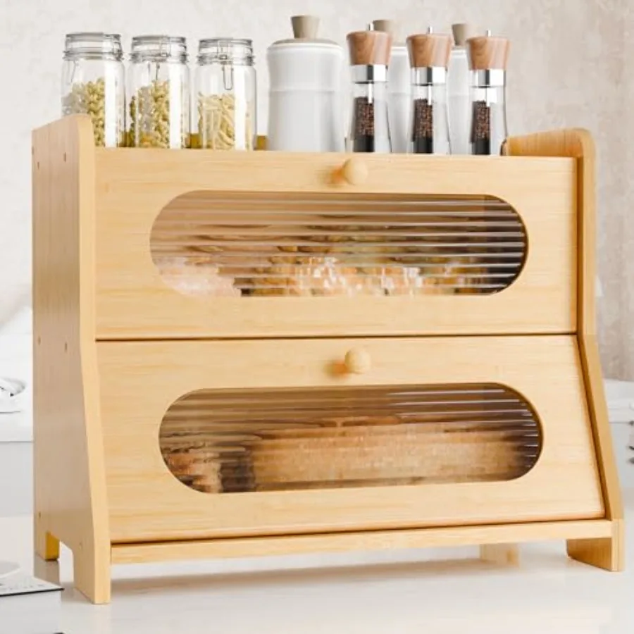 Bread Box, Extra Large Bread Box for Kitchen Countertop, Bread Storage Container with Magnetic Acrylic Door for Homemade Bread,
Bread Box, Extra Large Bread Box for Kitchen Countertop, Bread Storage Container with Magnetic Acrylic Door for Homemade Bread,