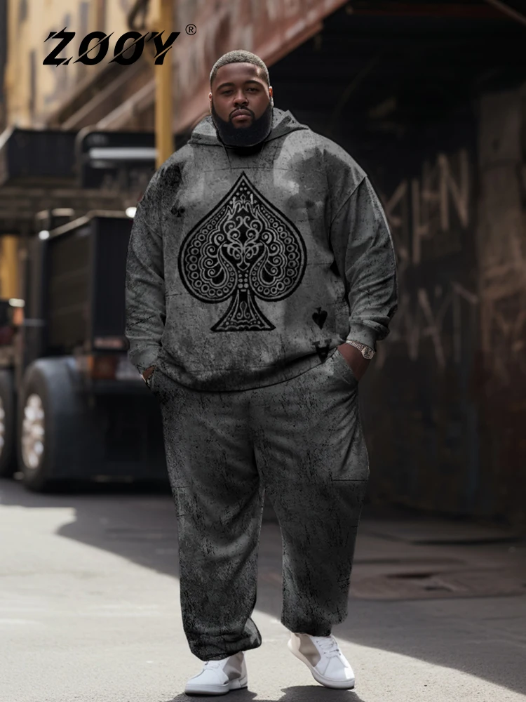ZOOY (L-9XL) Men's Plus Size Personality Casual Street Vintage Graffiti Poker Hoodie Sweatpants Set
ZOOY (L-9XL) Men's Plus Size Personality Casual Street Vintage Graffiti Poker Hoodie Sweatpants Set