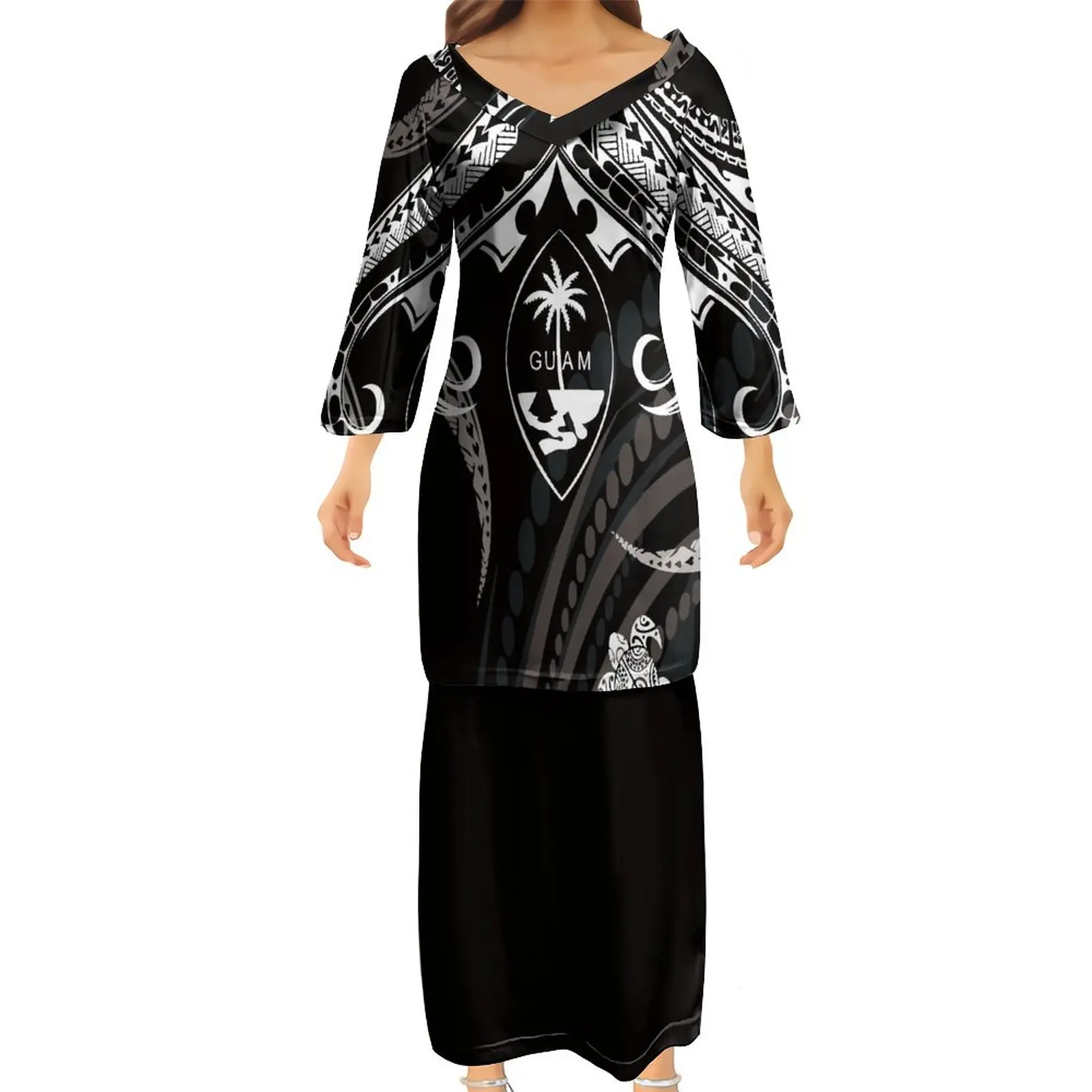 Women'S Dress Two Piece Samoan Puletasi Skirt Polynesian Tribal Art Tropical Rainforest Style Summer Long Dress
Women'S Dress Two Piece Samoan Puletasi Skirt Polynesian Tribal Art Tropical Rainforest Style Summer Long Dress