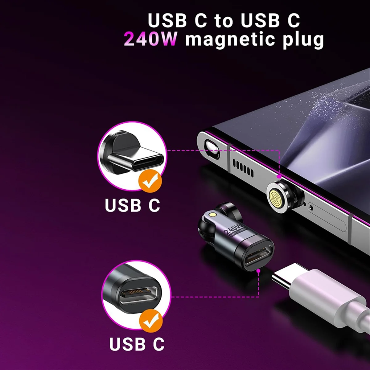 2025+ 2 шт. магнитный адаптер USB C PD240W адаптер USB C к Type C зарядный кабель-конвертер для 16/15, для ноутбука
2025+ 2 шт. магнитный адаптер USB C PD240W адаптер USB C к Type C зарядный кабель-конвертер для 16/15, для ноутбука
